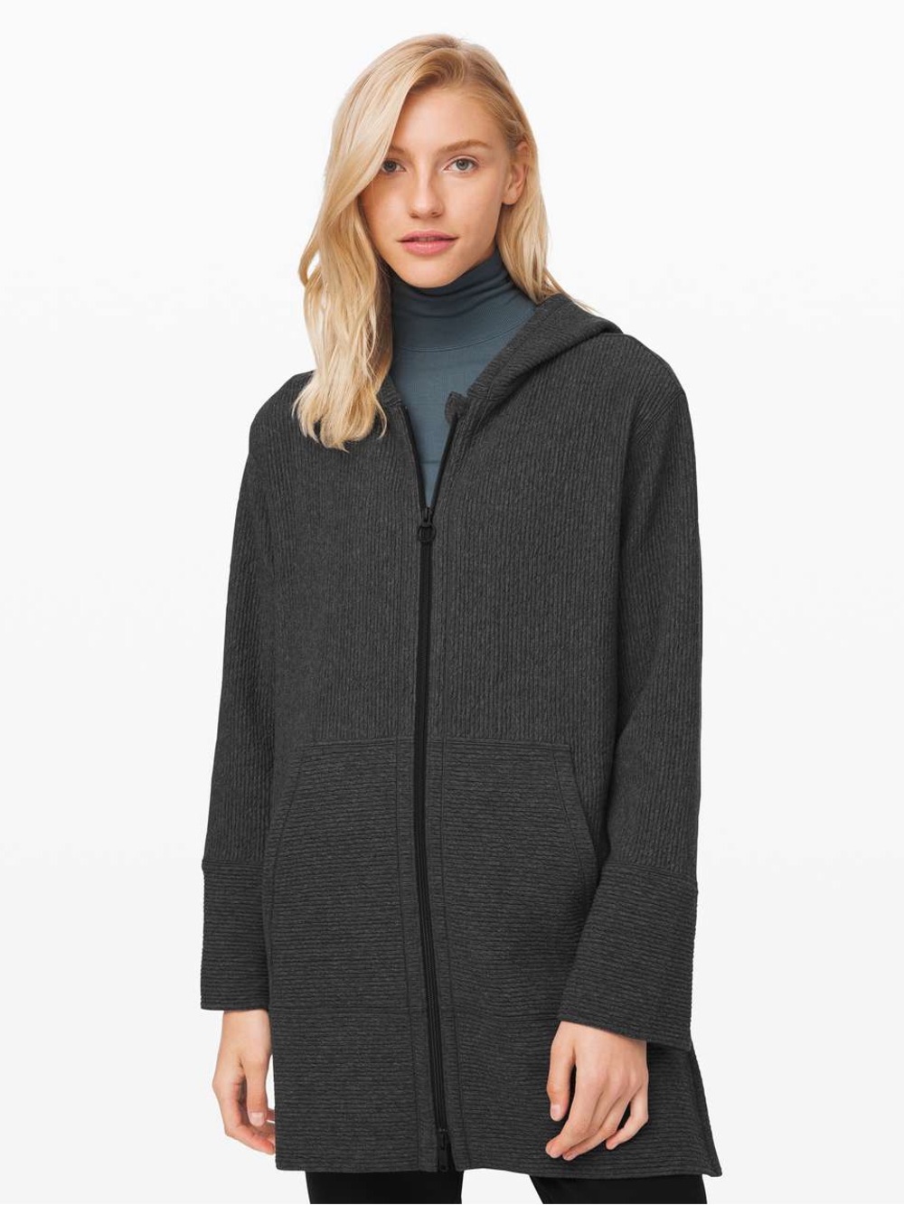 lululemon Along The way all zipped athletica Dark Charcoal Hooded Zip Jacket XS